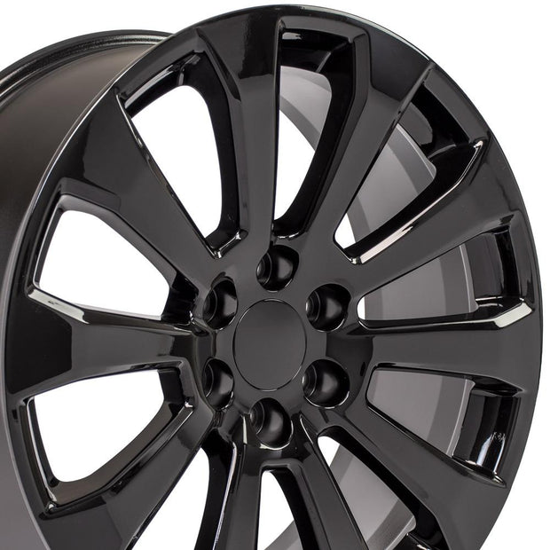 OE Wheels 22" Replica CV95 fits Chevrolet Silverado 22x9 Black - CV95-22090-6550-28B