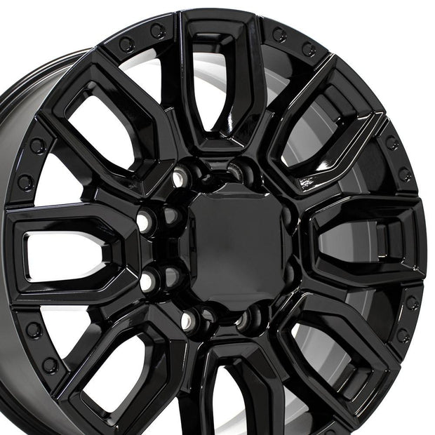 OE Wheels 20" Replica CV97B fits GMC Sierra 2500/3500 20x8.5 Gloss Black - CV97B-20085-8180-47B