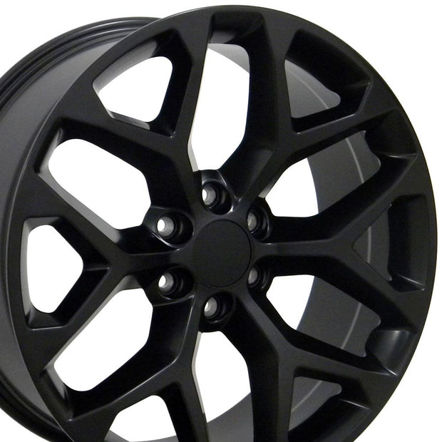 OE Wheels 22" Replica CV98B fits Chevy Silverado 22x9 Satin Black - CV98B-22090-6550-24B1