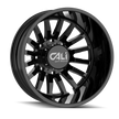 CALI SUMMIT DUALLY 9110D GLOSS BLACK 22X8.25 8-210 -232MM 154.2MM