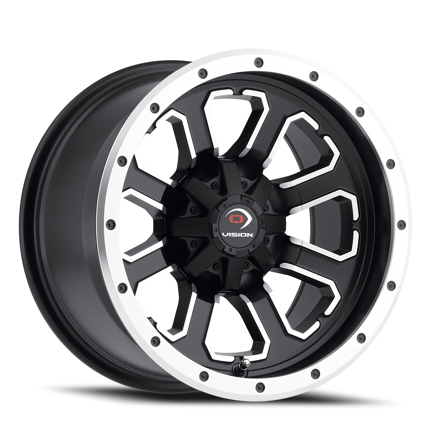 Vision Commander 12x8 4x4 -10.2mm Matte Black Machined Face : 548-12844MBMF4