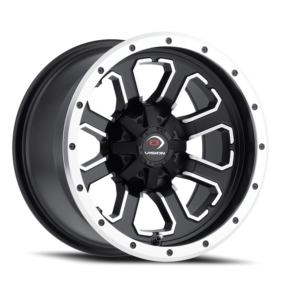 Vision Commander 12x8 4x4 -10.2mm Matte Black Machined Face : 548-12844MBMF4