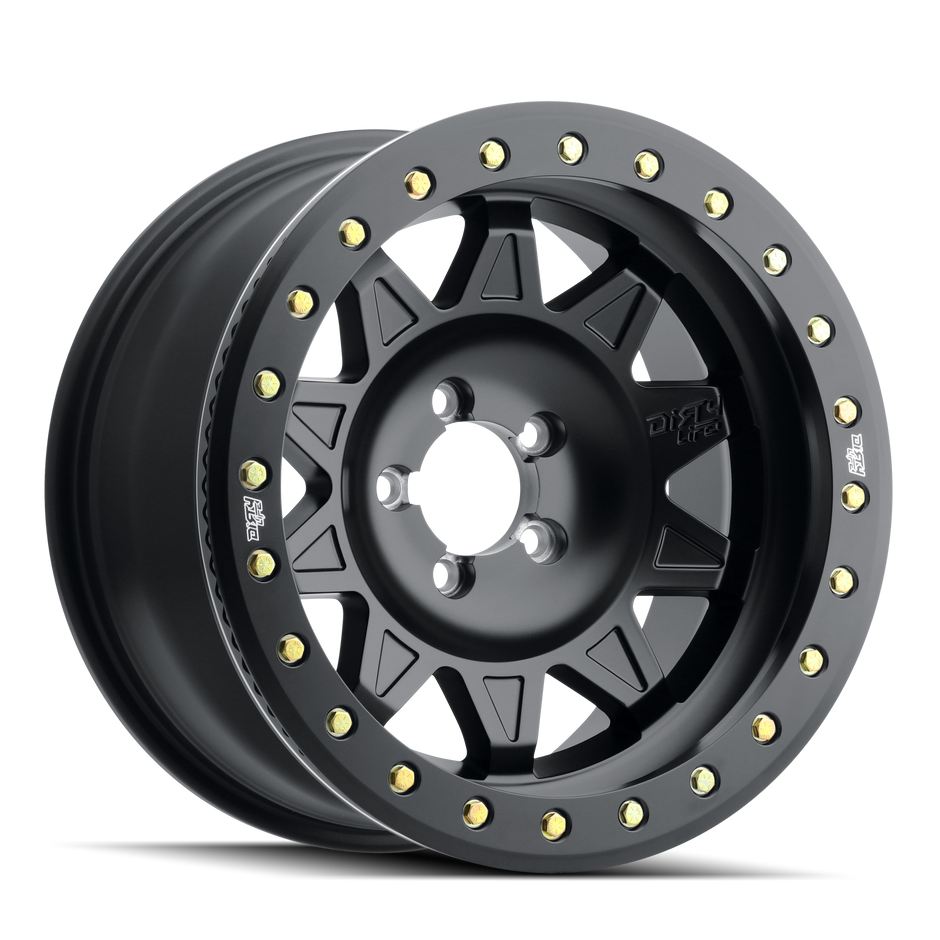 DIRTY LIFE ROADKILL 9302 MATTE BLACK/BLACK BEADLOCK 17X9 8-170 -14MM 130.8MM BEADLOCK WHEELS ARE NOT DOT APPROVED