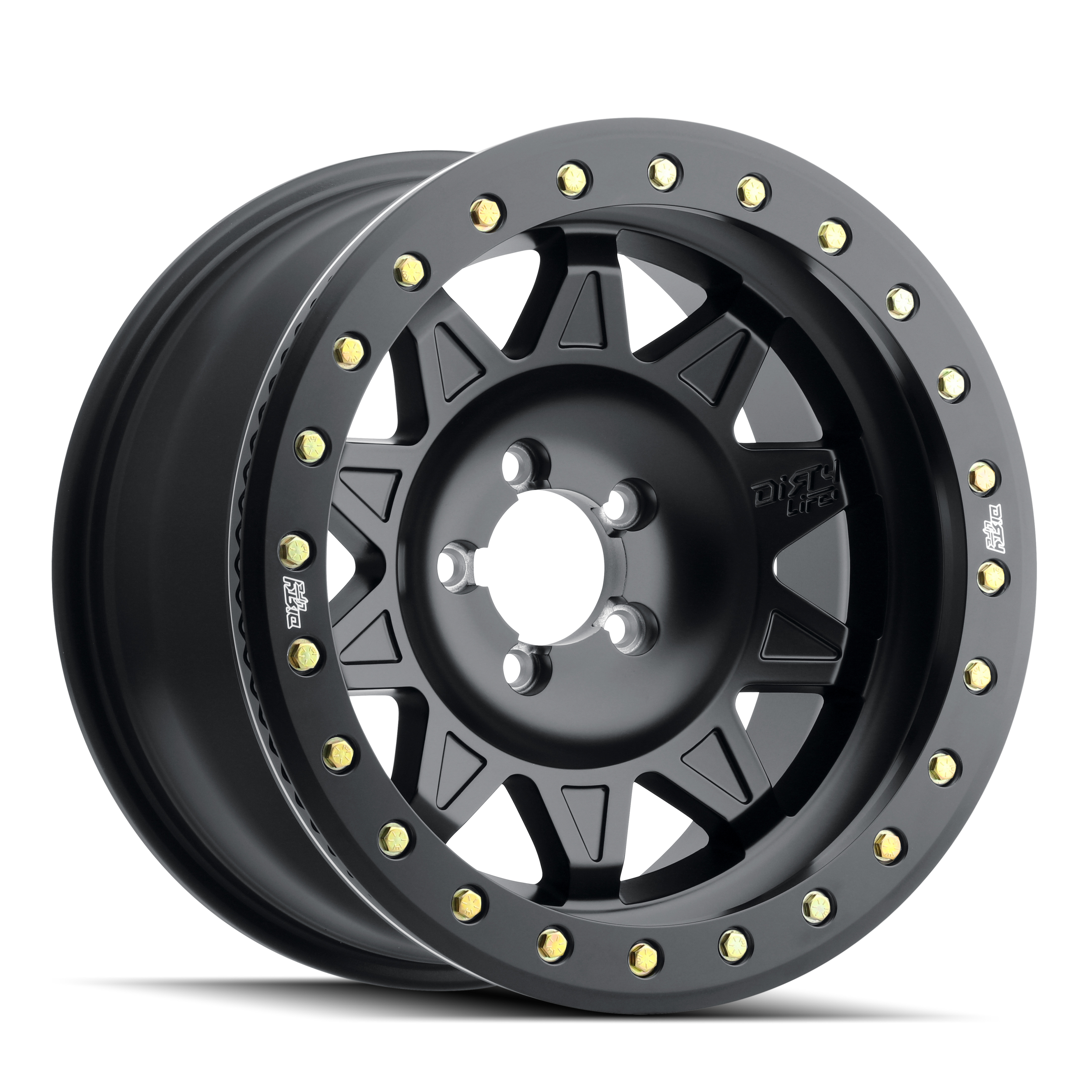 DIRTY LIFE ROADKILL RACE 9302 MATTE BLACK/BLACK BEADLOCK 17X9 5-127 -14MM 71.5MM BEADLOCK WHEELS ARE NOT DOT APPROVED