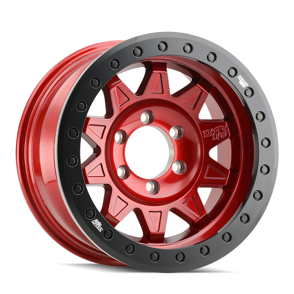DIRTY LIFE ROADKILL RACE 9302 CRIMSON CANDY RED W/ BLACK RING 17X9 5-127 -14MM 71.5MM NOT DOT APPROVED