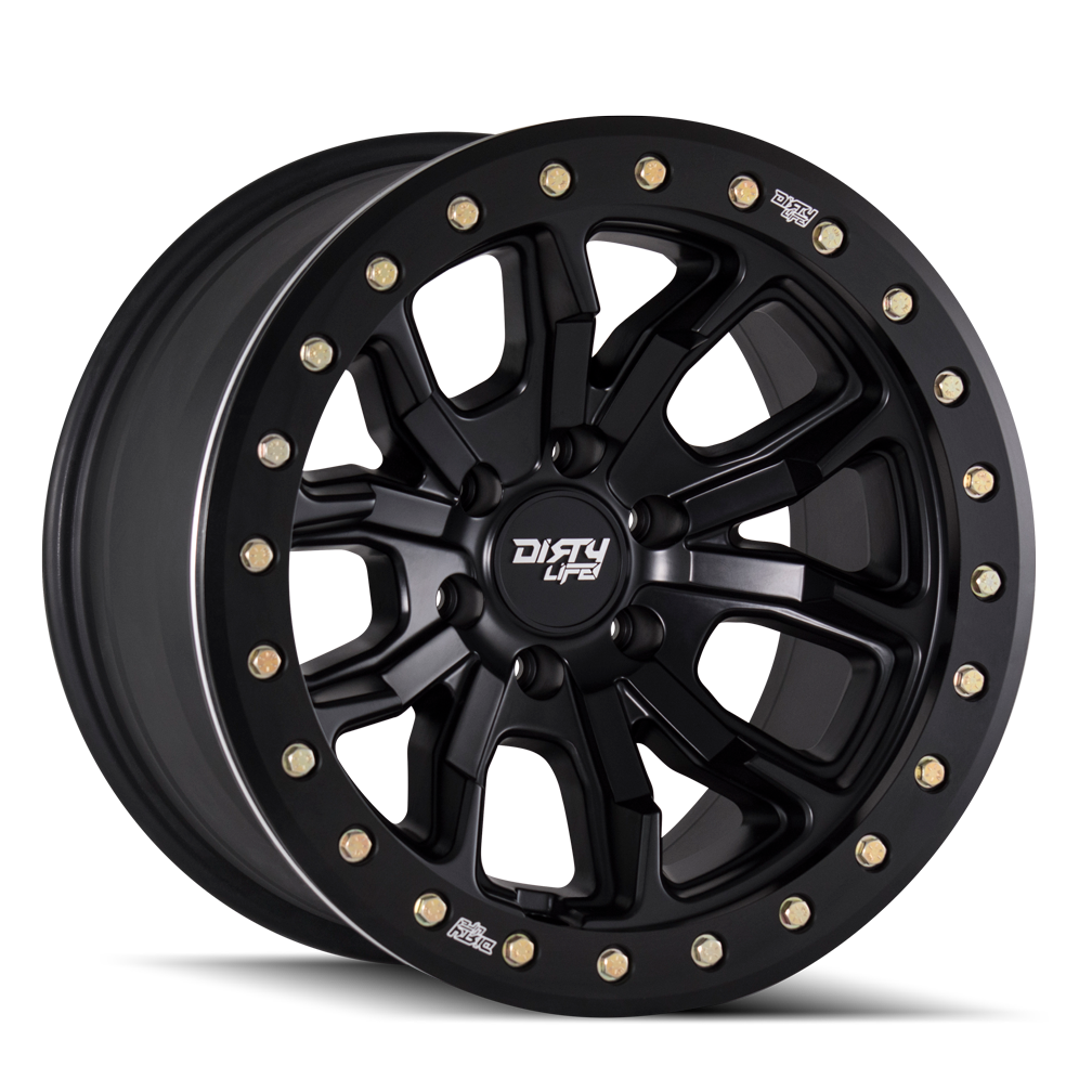 DIRTY LIFE DT-1 9303 MATTE BLACK W/SIMULATED RING 17X9 8-170 -12MM 130.8MM