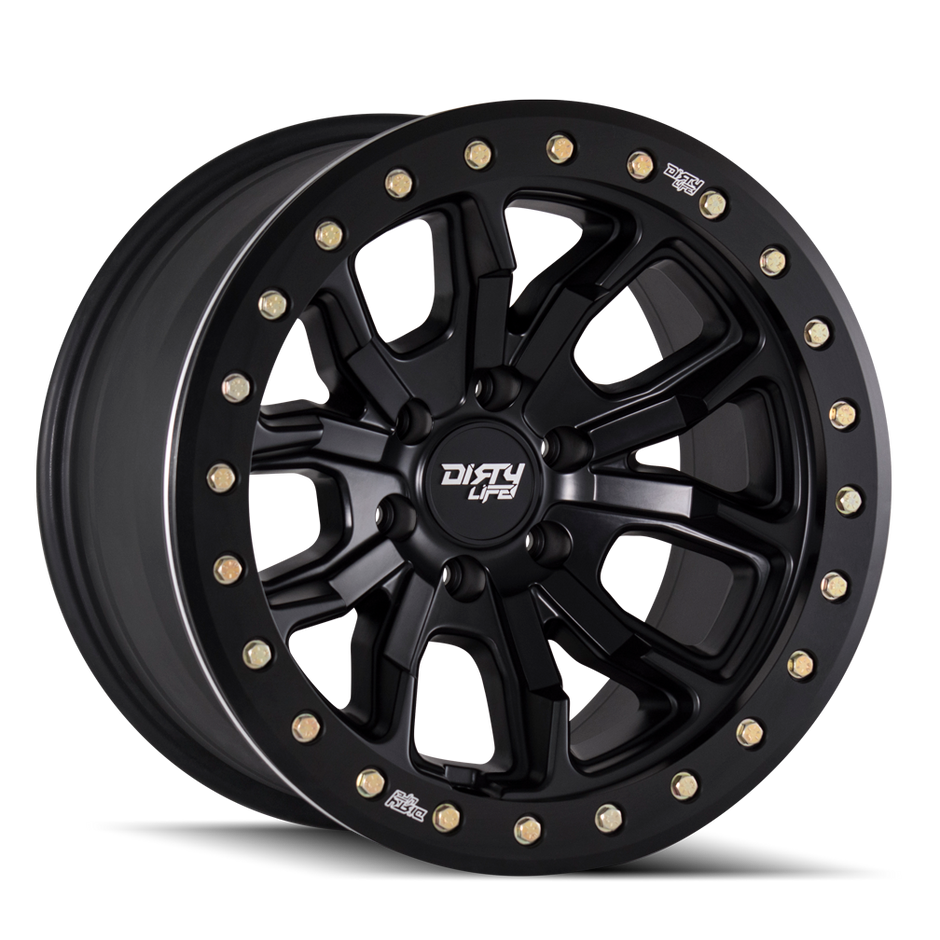 DIRTY LIFE DT-1 9303 MATTE BLACK W/SIMULATED RING 17X9 5-127 -38MM 78.1MM