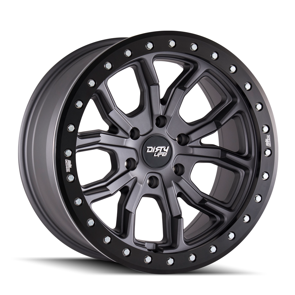 DIRTY LIFE DT-1 9303 MATTE GUNMETAL W/SIMULATED RING 17X9 6-139.7� -12MM 106MM