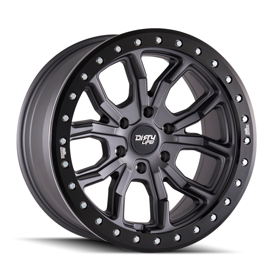 DIRTY LIFE DT-1 9303 MATTE GUNMETAL W/SIMULATED RING 17X9 6-139.7� -12MM 106MM