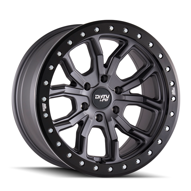 DIRTY LIFE DT-1 9303 MATTE GUNMETAL W/SIMULATED RING 17X9 6-139.7� -12MM 106MM