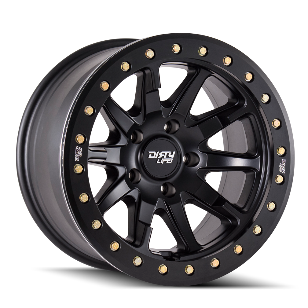 DIRTY LIFE DT-2 9304 MATTE BLACK W/SIMULATED RING 20X9 6-135 12MM 87.1MM