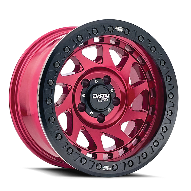 Dirty Life Enigma Race 9313 Gloss CRimson Candy Red 17x9 6-139.7 -12mm 106mm - 9313-7983R12