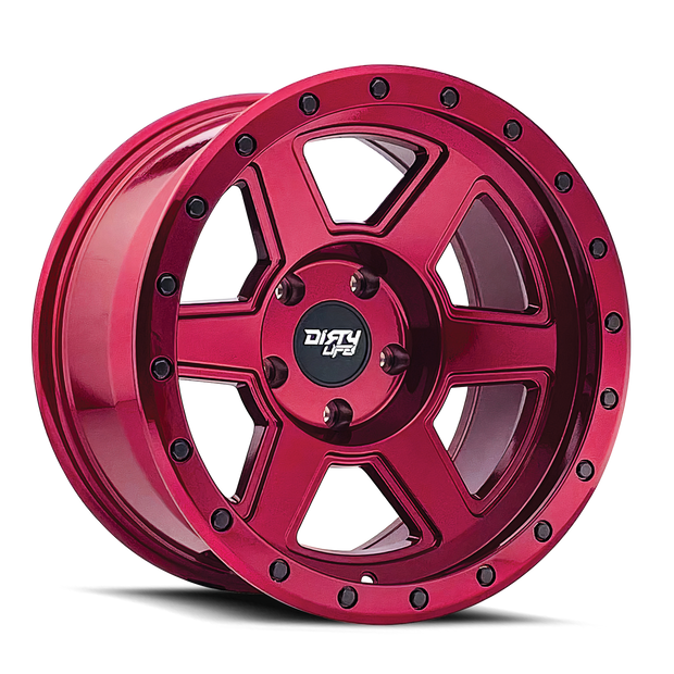 Dirty Life Compound 9315 Gloss CRimson Candy Red 17x9 6-139.7 -12mm 106mm - 9315-7983R12