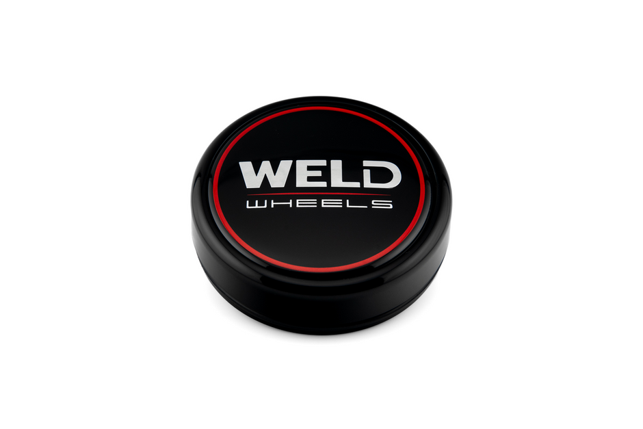 Weld 3.0" Plastic O-Ring Cap 0.47" tall Gloss BLK/Gloss BLK Lens/CHR Logo - 10S1P11GBGBC