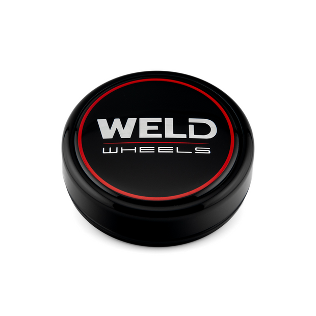 Weld 3.0" Plastic O-Ring Cap 0.47" tall Gloss BLK/Gloss BLK Lens/CHR Logo - 10S1P11GBGBC
