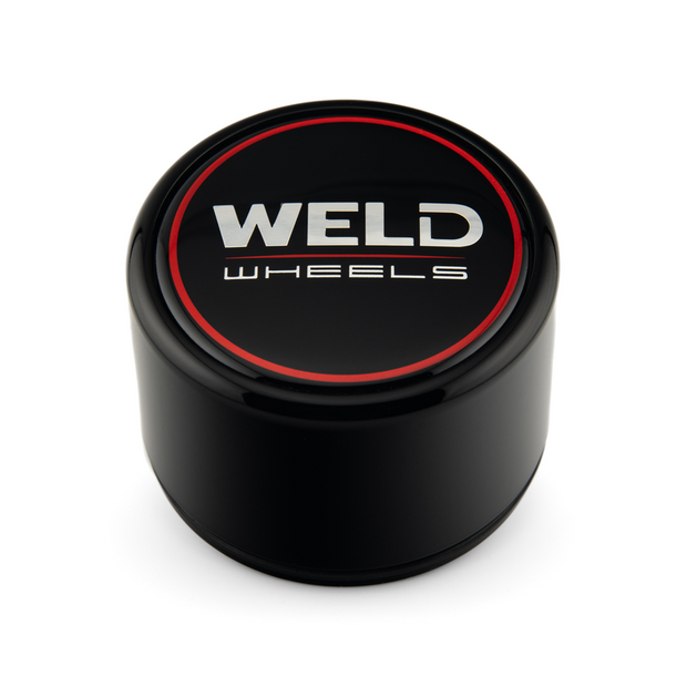 Weld 3.0" Plastic O-Ring Cap 1.63" tall Gloss BLK/Gloss BLK Lens/CHR Logo - 10S1P14GBGBC