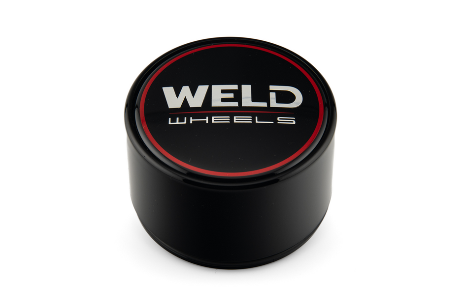 Weld 3.3" Plastic O-Ring Cap 1.63" tall Gloss BLK/Gloss BLK Lens/CHR Logo - 10S1P15GBGBC