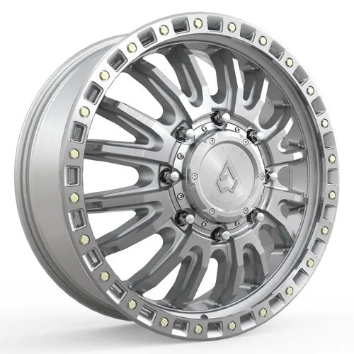 ARENA 22x8.25 DUALLY MISSION FRONT 8x200  105 8.76 142.24 GLOSS SILVER MACHINED  - A103228292P10519