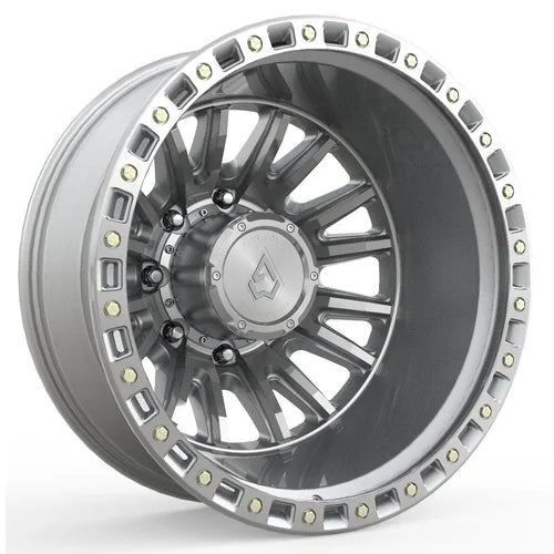 ARENA 22x8.25 DUALLY MISSION REAR 8x200  -202 -3.23 142.24 GLOSS SILVER MACHINED  - A103228292N20219