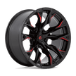 Fuel 1PC D823 Flame 20x10 5x127 G-BLK MILL C-RED - D82320007547