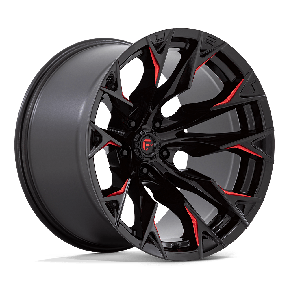 Fuel 1PC D823 Flame 20x12 5x127 G-BLK MILL C-RED - D82320207547