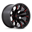 Fuel 1PC D823 Flame 20x12 5x127 G-BLK MILL C-RED - D82320207547