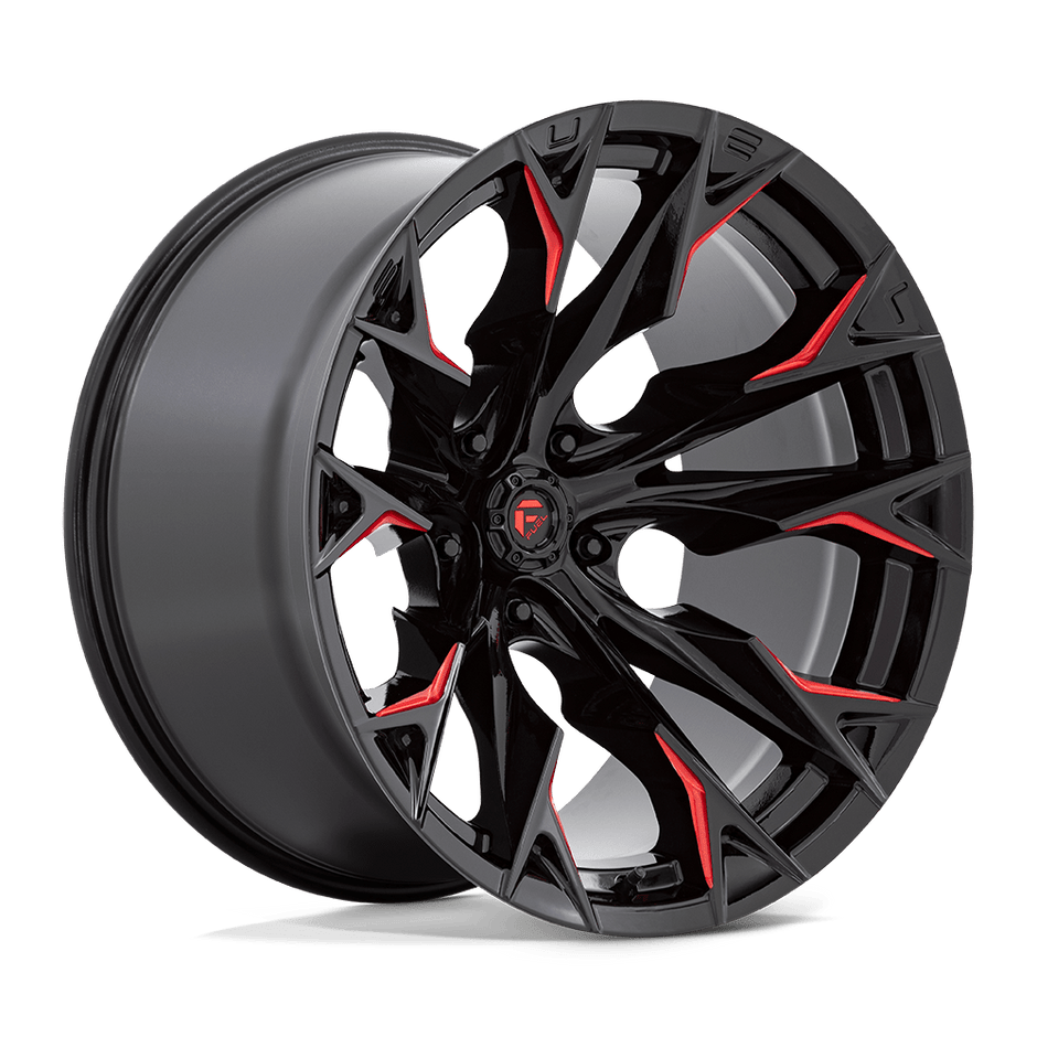 Fuel 1PC D823 Flame 22x12 5x127 G-BLK MILL C-RED - D82322207547