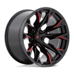 Fuel 1PC D823 Flame 22x12 5x127 G-BLK MILL C-RED - D82322207547
