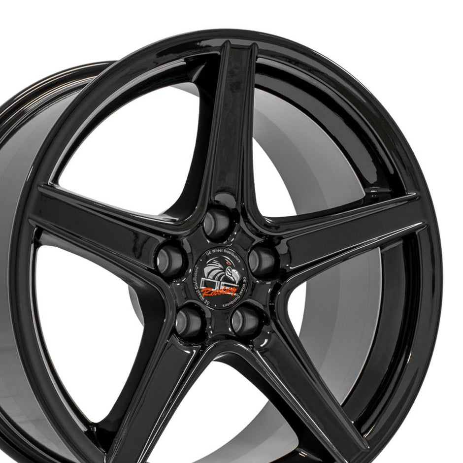 OE Wheels 18" Replica FR06B fits Ford Mustang Saleen 18x9 Black - FR06B-18090-5450-24B