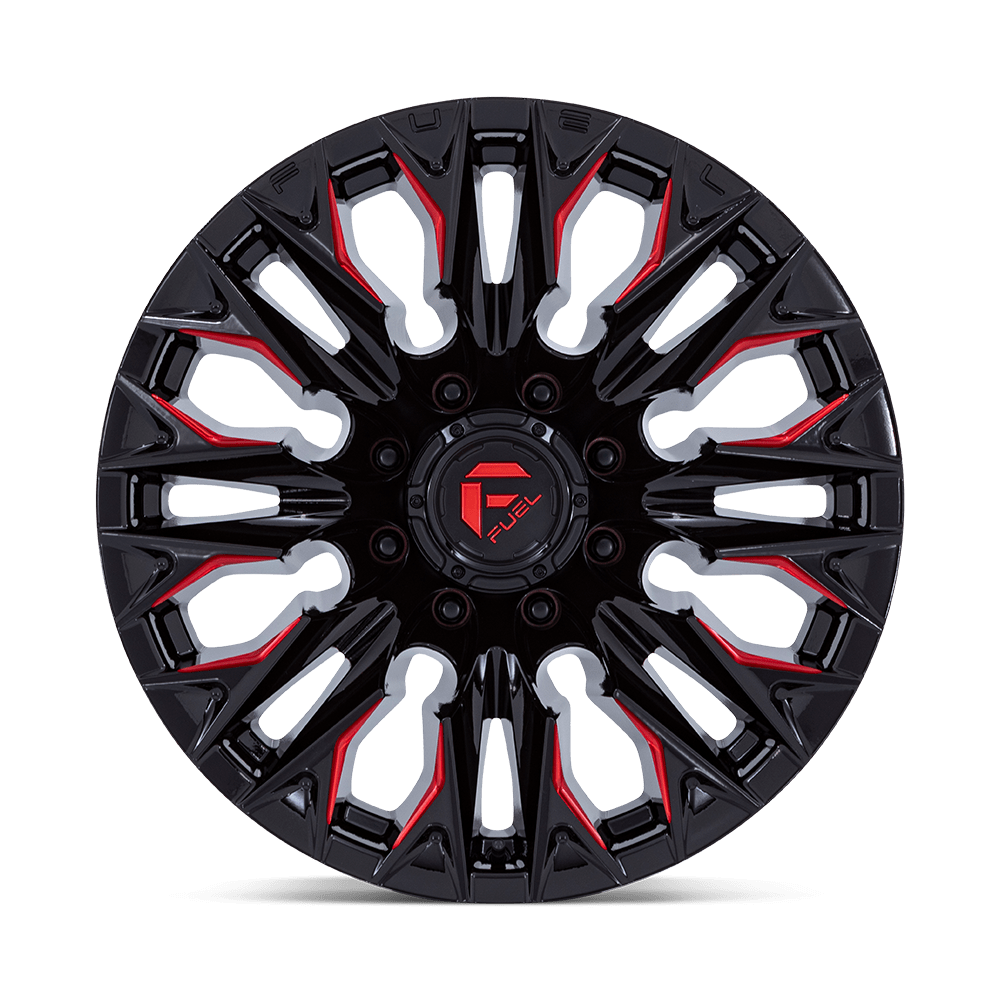 Fuel 1PC D823 Flame 20x9 8x180 G-BLK MILL C-RED - D82320901857