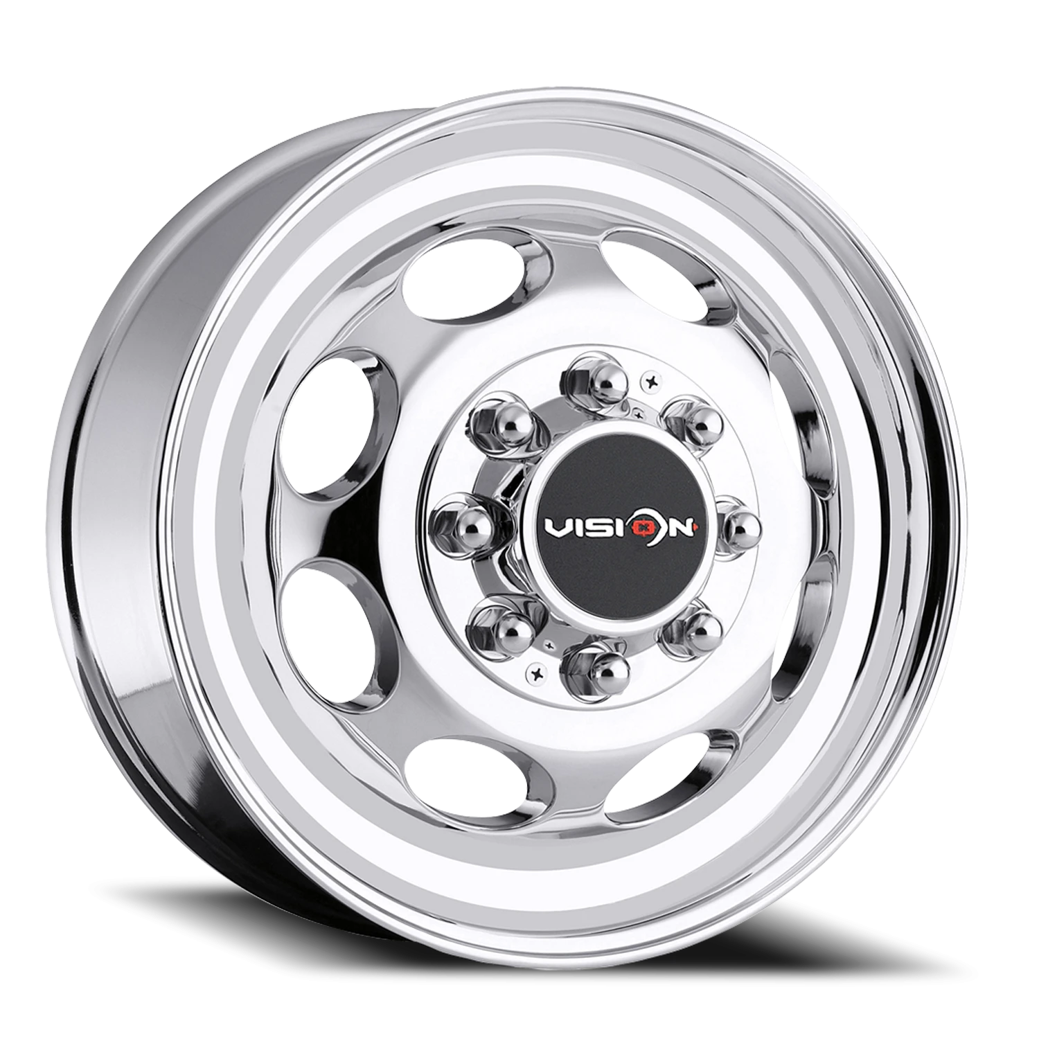 Vision Hauler 19.5x6.75 8x165.1 102mm Chrome (Fits '88 to '98 Ford/No Rivets) : 181Z9681CF125NR