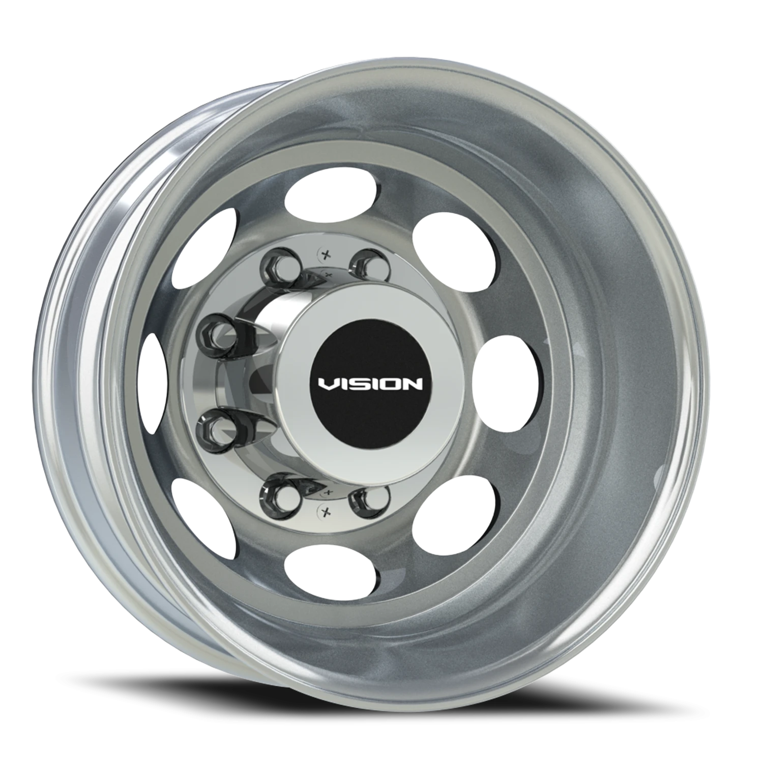 Vision Hauler 19.5x6.75 8x165.1 102mm Machined (No Rivets) : 181Z9681MF124NR