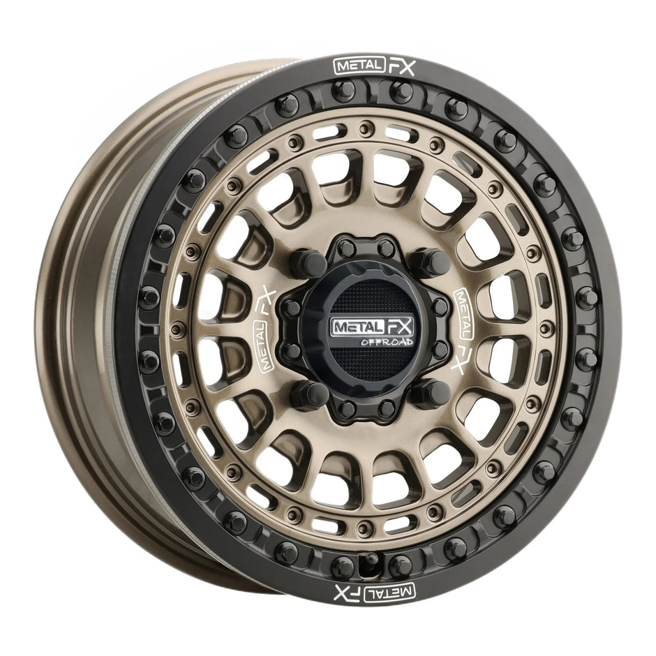 METAL FX UTV Hitman Beadlock 15x6 4x136/4x137 BC 110.2 CB +38 Offset 5.0 BS Bronze/Satin Black  - 78102