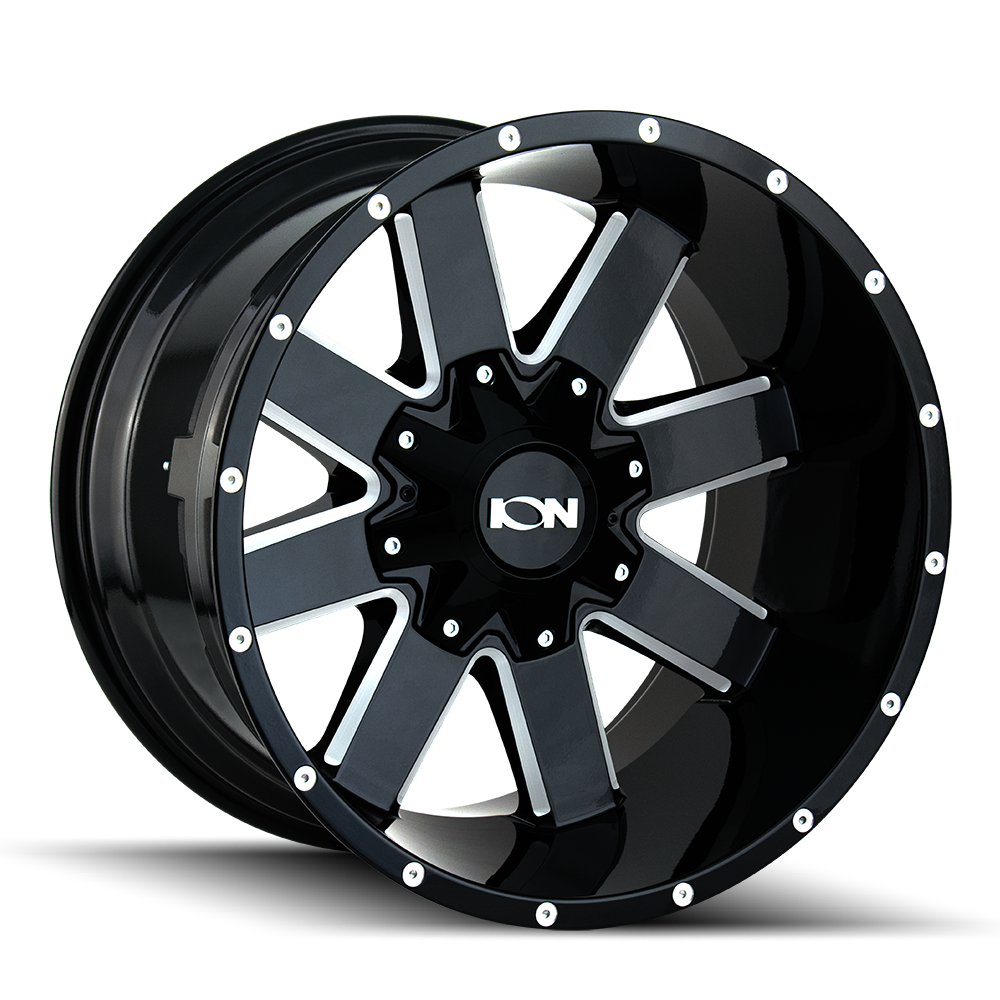 ION TYPE 141 GLOSS BLACK/MILLED SPOKES 17X9 6-135/6-139.7 -12MM 106MM