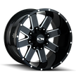 Ion 141 Gloss Black Milled 20x9 8-180 18mm 124.1mm - 141-2978M18