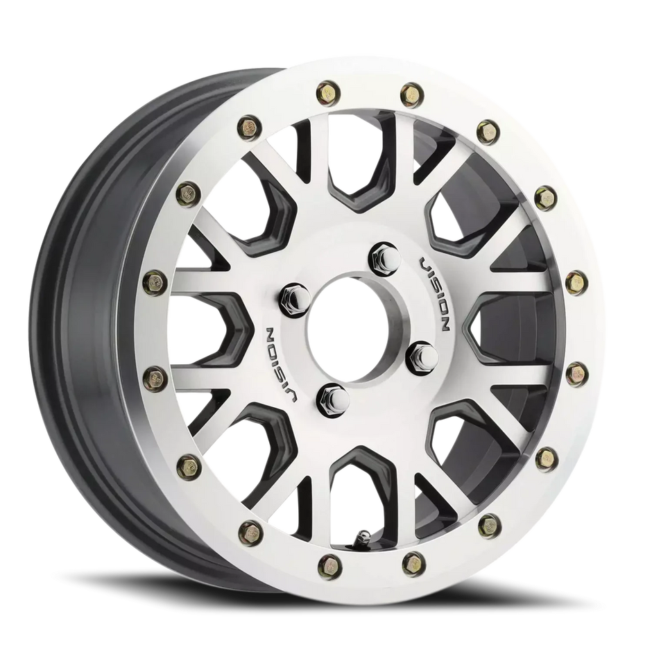 Vision Invader 15x6 4x115 32mm Gunmetal Machined Face and Ring (No Clear Coat) : GV8BL156115GMMF46NCC