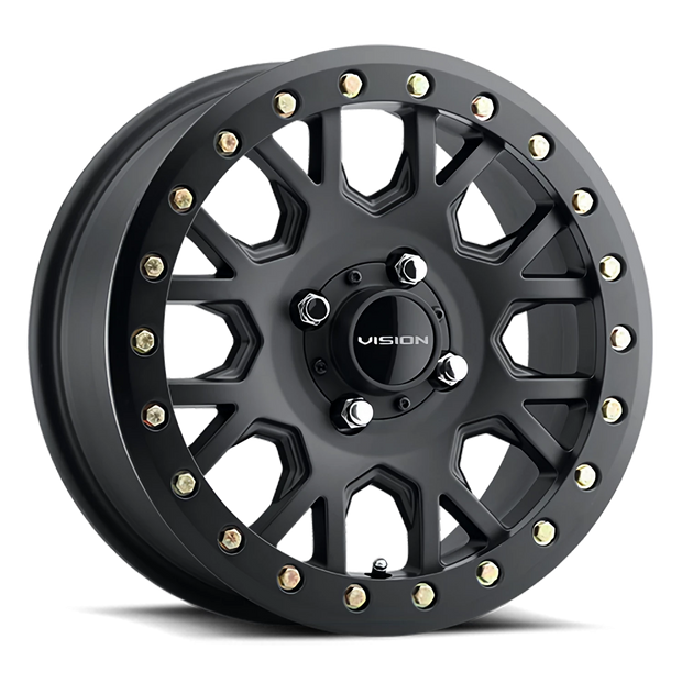 Vision Invader 15x6 4x136 38mm Satin Black (No Clear Coat) : GV8BLB156136SB48NCC