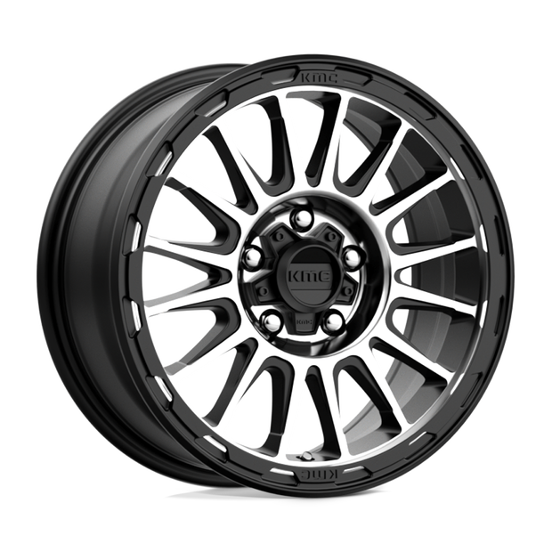 KMC KM542 Impact 17x8 5x108 S-BLK MACH - KM54278045538