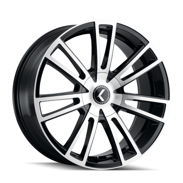 KRAZE SPECTRA 183 GLOSS BLACK/MACHINED 20X8.5 5-108/5-114.3 38MM 72.62MM - KR183-2814BM38