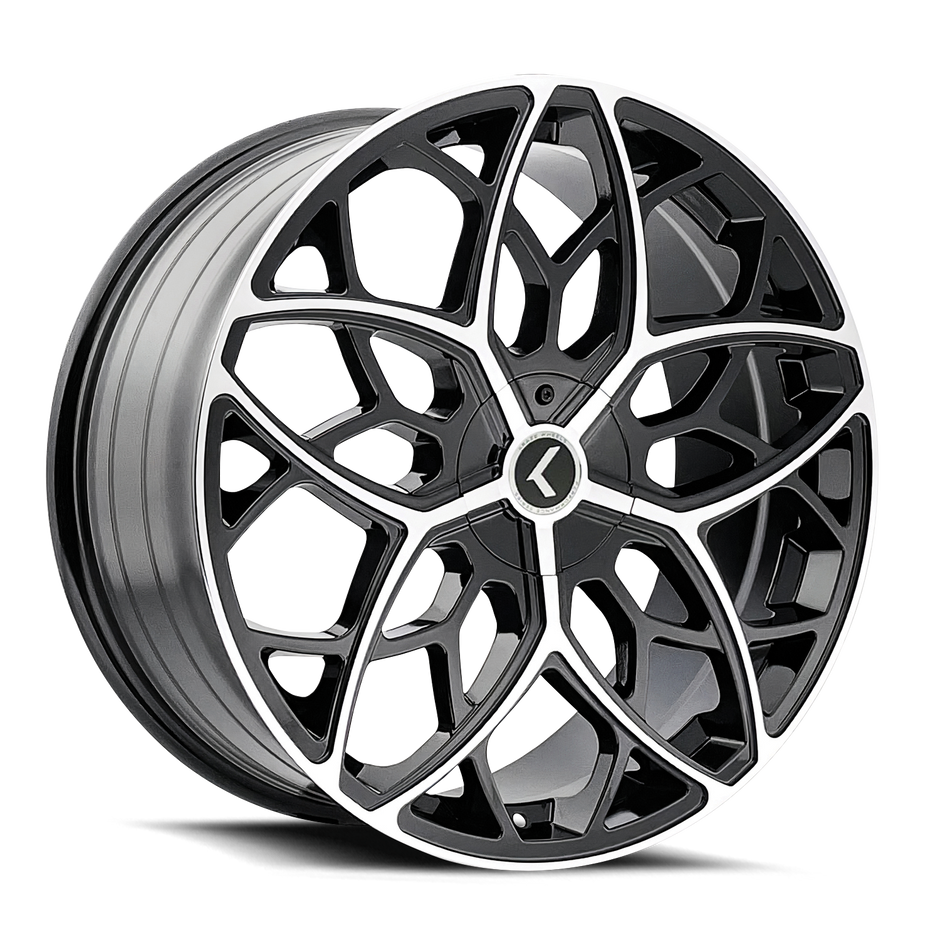KRAZE RICOCHET KR184 BLACK MACHINED 22X8.5 5-115/5-120 38MM 74.1MM