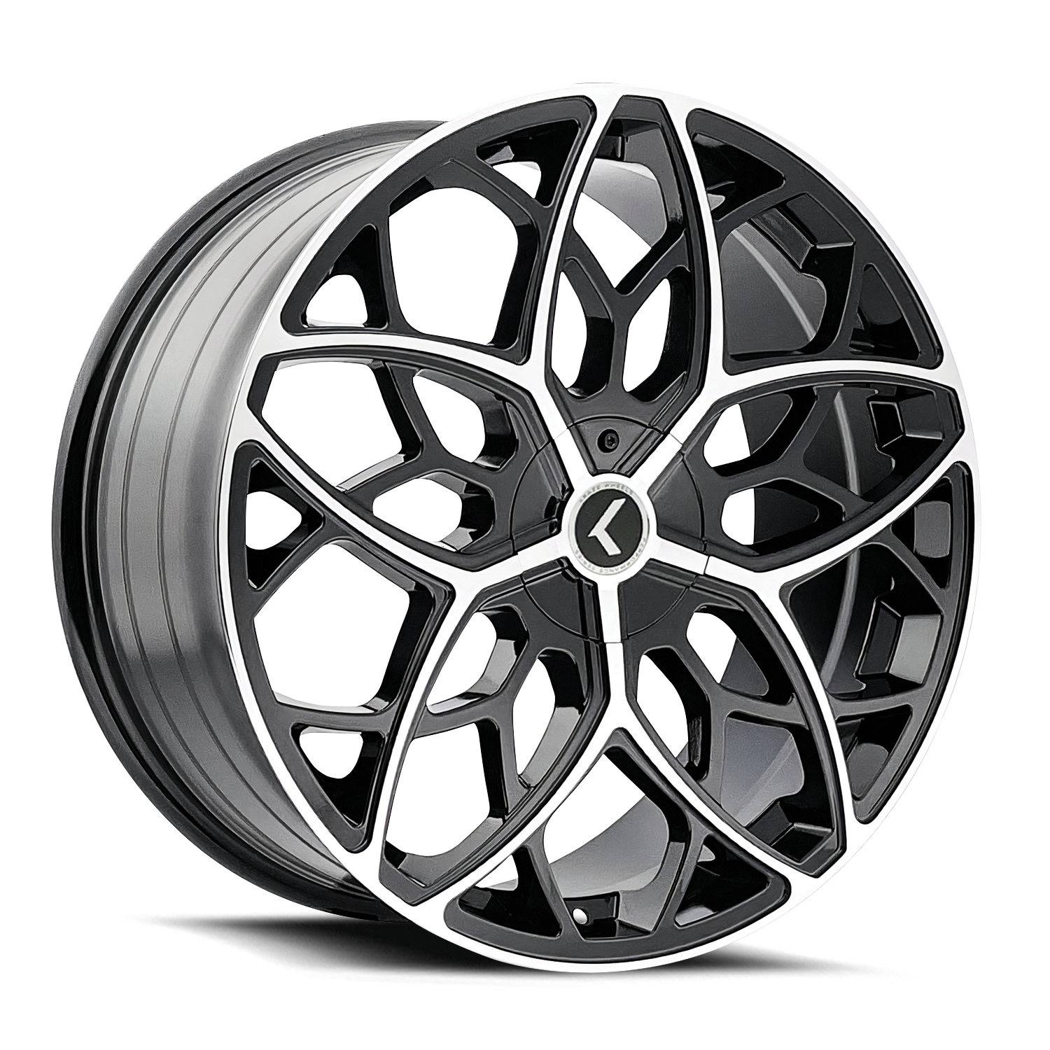 KRAZE RICOCHET KR184 BLACK MACHINED 22X8.5 5-112/5-114.3 38MM 72.62MM