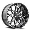 KRAZE RICOCHET KR184 BLACK MACHINED 22X8.5 5-112/5-114.3 38MM 72.62MM