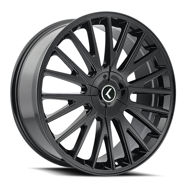 KRAZE DOUBLE DOWN KR185 GLOSS BLACK 22X8.5 5-112/5-114.3 38MM 73MM - KR185-22816B38
