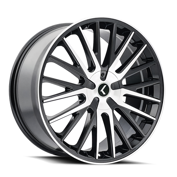 KRAZE DOUBLE DOWN KR185 BLACK MACHINED 22X8.5 5-112/5-114.3 38MM 73MM - KR185-22816BM38