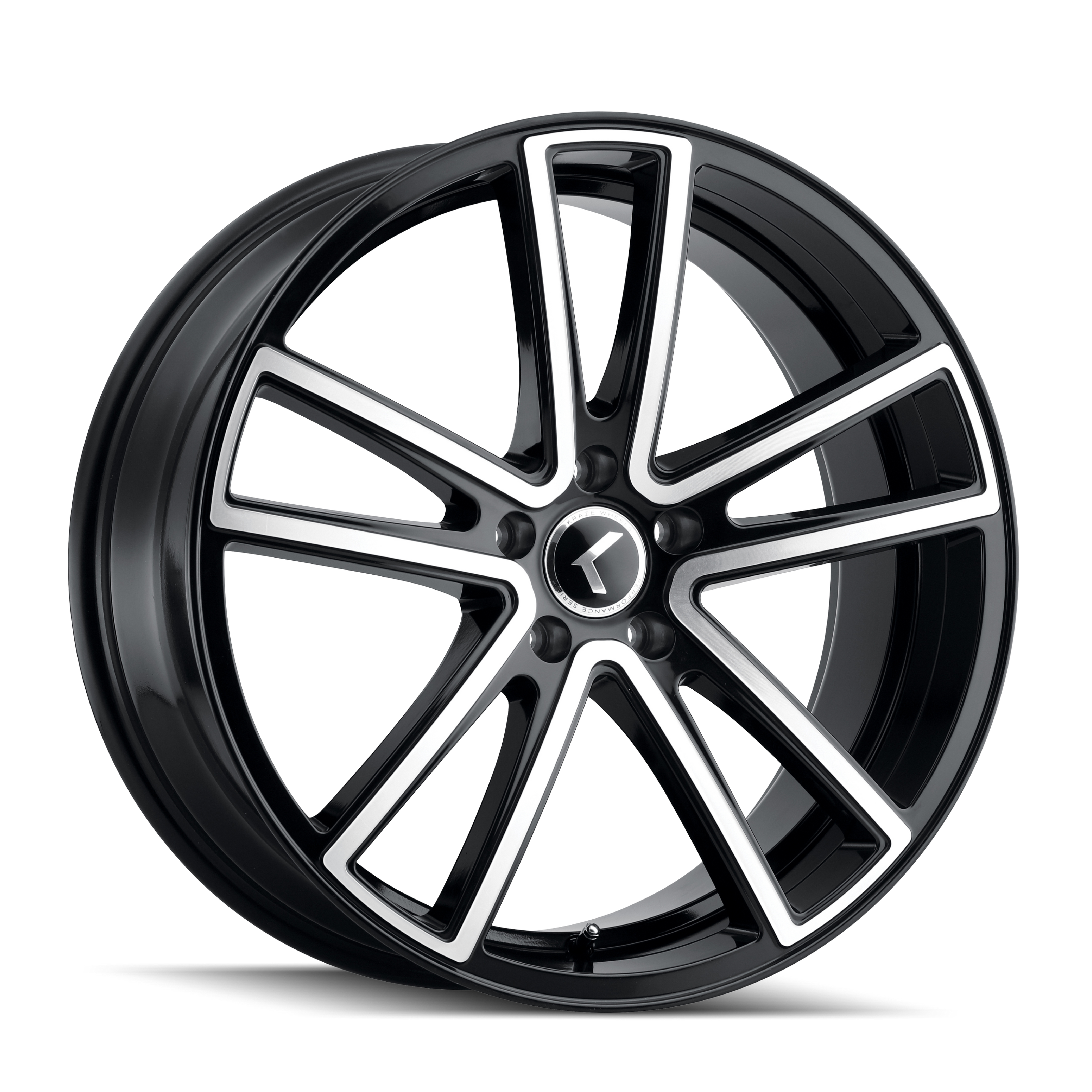 KRAZE LUSSO KR190 BLACK/MACHINED FACE 20X8.5 5-115 38MM 72.62MM