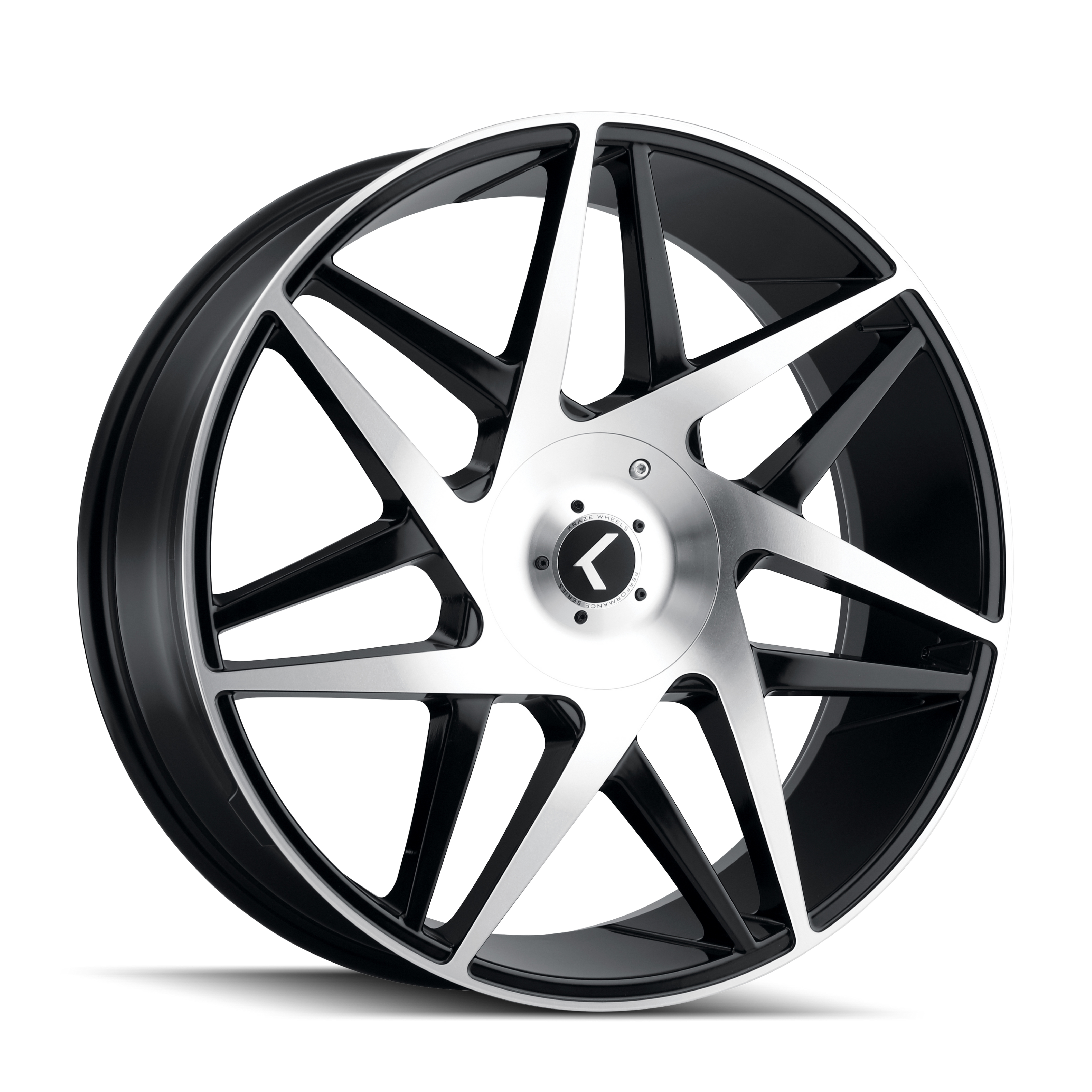 KRAZE PHASE KR192 BLACK/MACHINED FACE 22X8.5 5-115/5-120 38MM 74.1MM