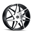 KRAZE PHASE KR192 BLACK/MACHINED FACE 22X8.5 5-112/5-114.3 38MM 72.62MM