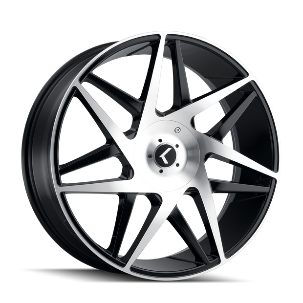 KRAZE PHASE KR192 BLACK/MACHINED FACE 22X8.5 5-112/5-114.3 38MM 72.62MM - KR192-22816BM38