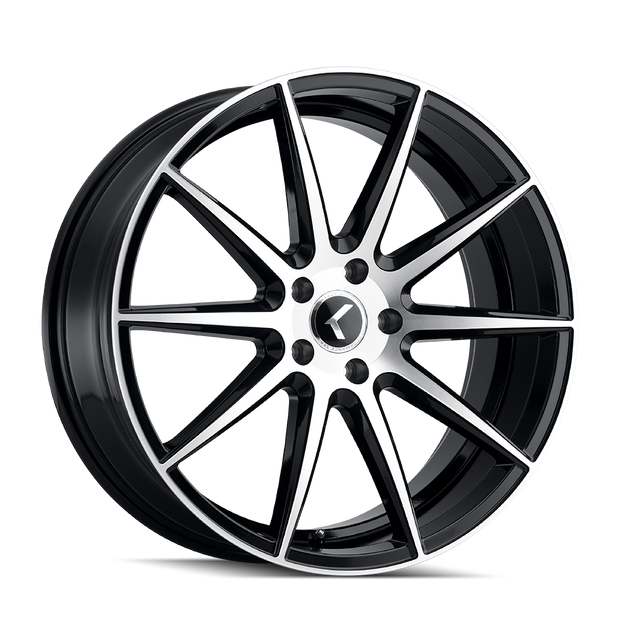 KRAZE COSMOS KR194 BLACK/MACHINED FACE 18X8 5-114.3 40MM 72.62MM - KR194-8865BM40
