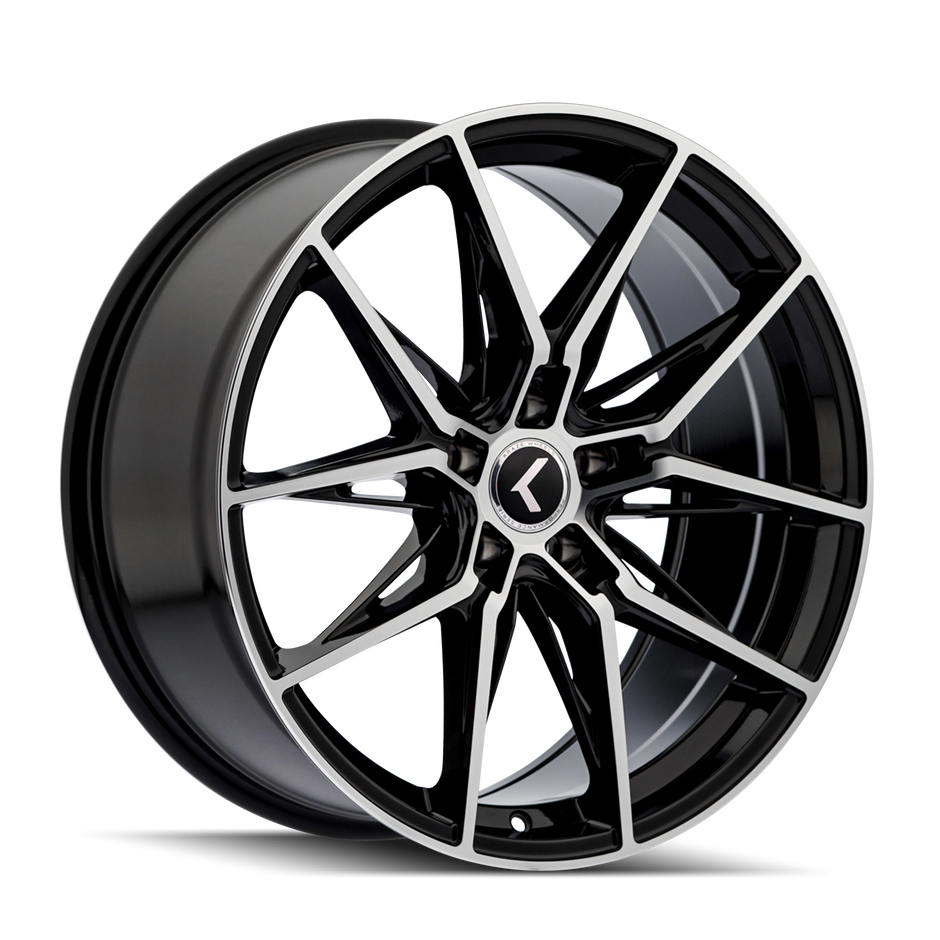 Kraze Evolve KR196 Gloss Black/Machined Face 22x9 5-114.3 35mm 73.1mm - KR196-22965BM35